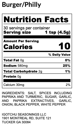 Igotchu Burger Philly seasoning