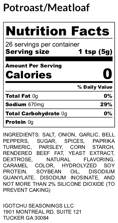 Igotchu Meatloaf seasoning