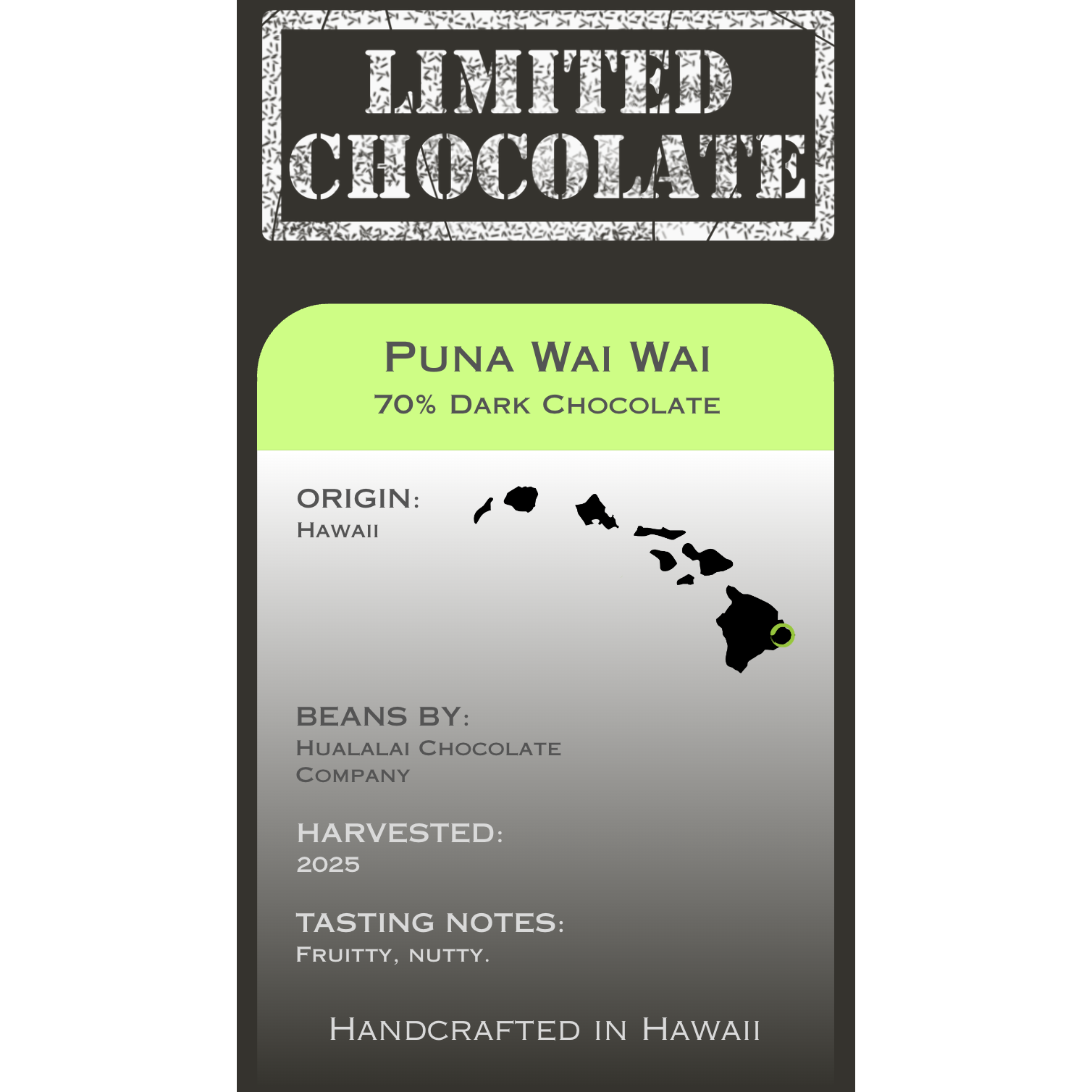 Hawaii Puna Wai Wai - 70% Dark Chocolate